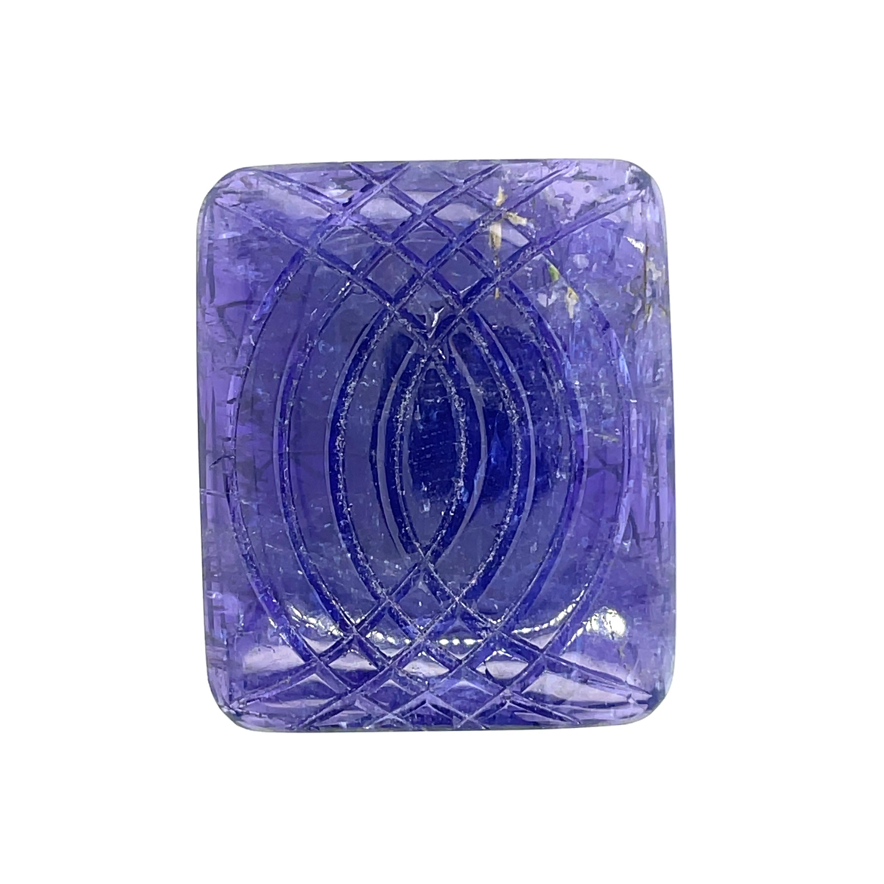 Contemporary Carved Flower Tanzanite Cts 126.36 For Sale