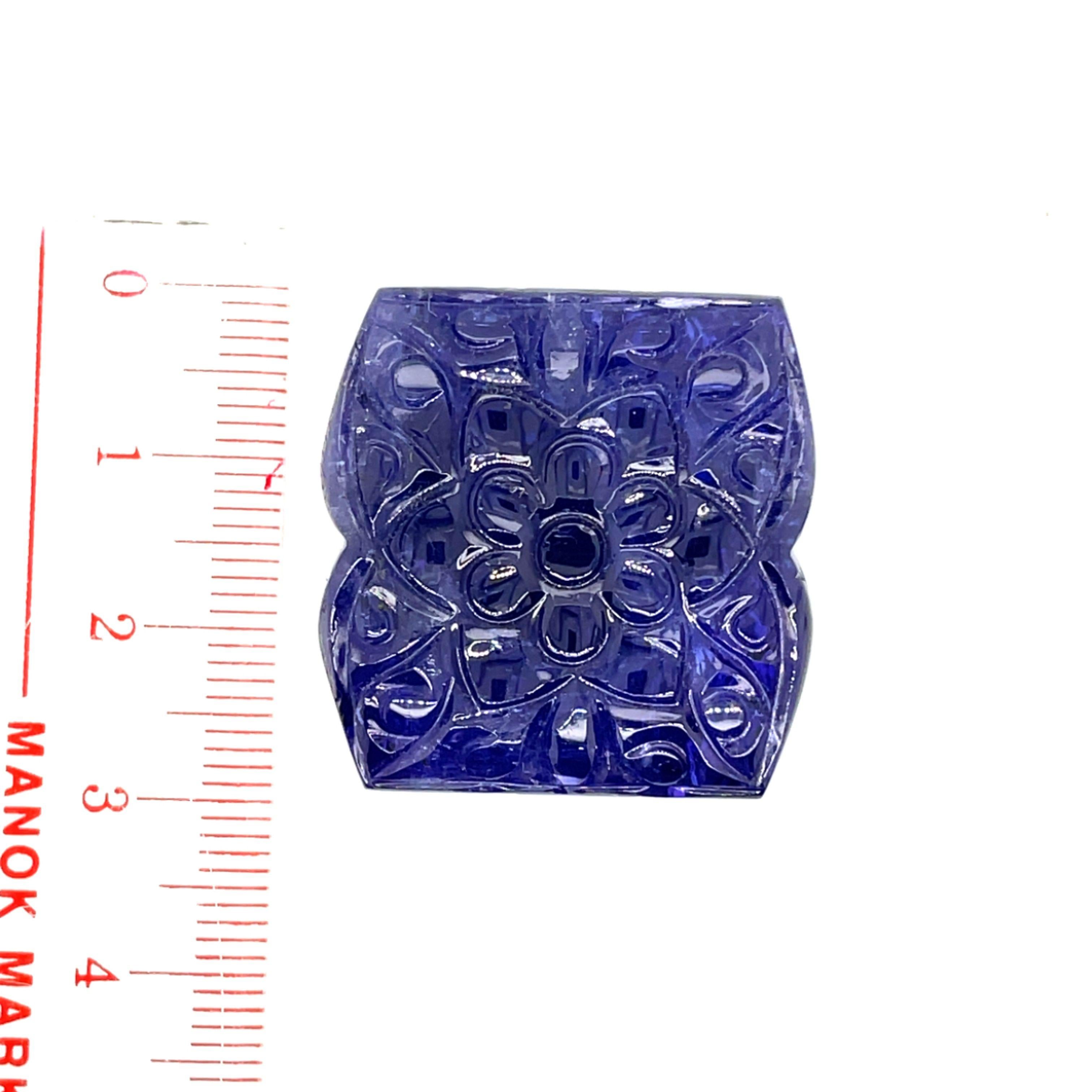 Carved Flower Tanzanite Cts 128.94 For Sale 1