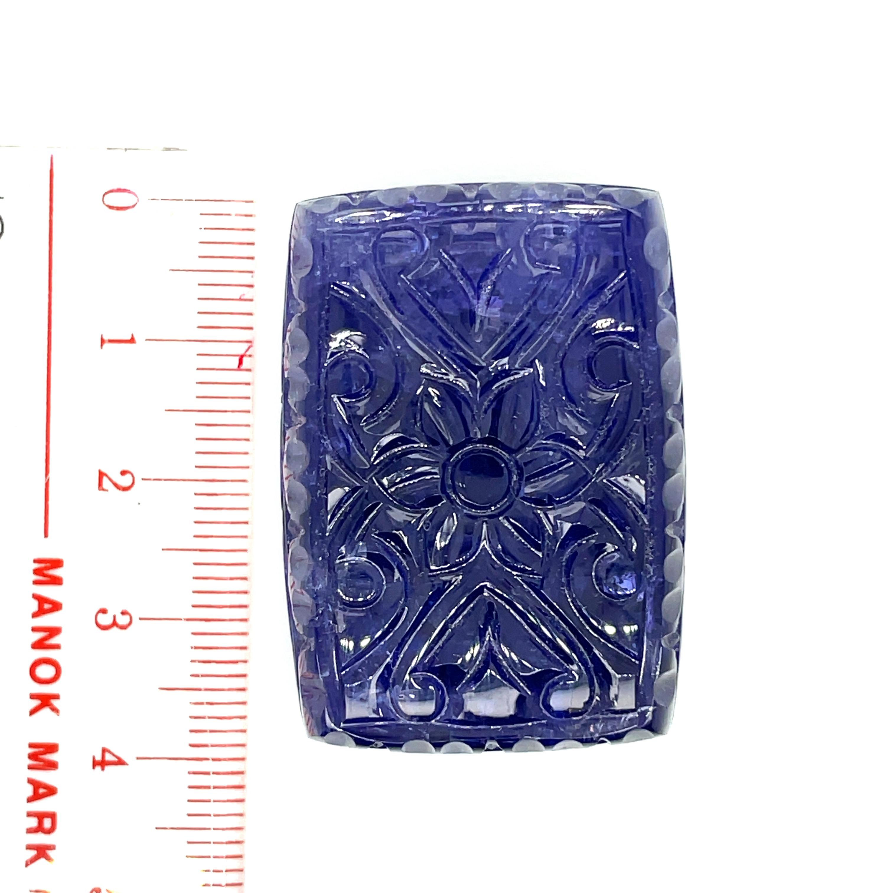 Women's or Men's Carved Flower Tanzanite Cts 229.17 For Sale