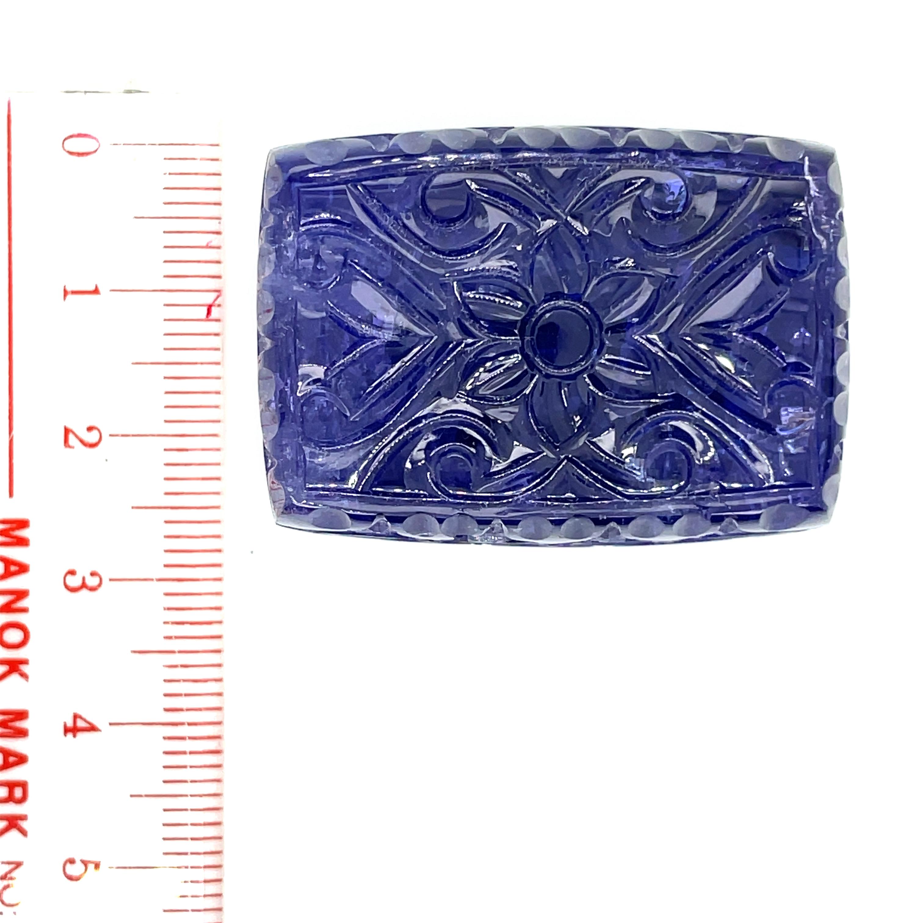 Carved Flower Tanzanite Cts 229.17 For Sale 1
