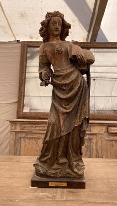 Carved French 14th Century Stone Sculpture of Saint Paul from Strasbourg