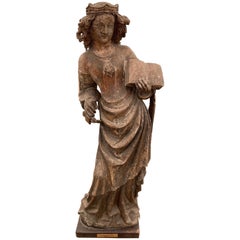 Carved French 14th Century Stone Sculpture of Saint Paul from Strasbourg