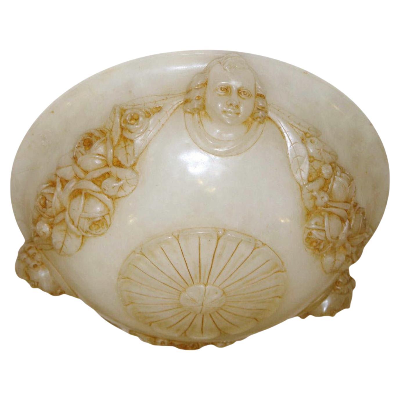 Carved French Alabaster Fixture