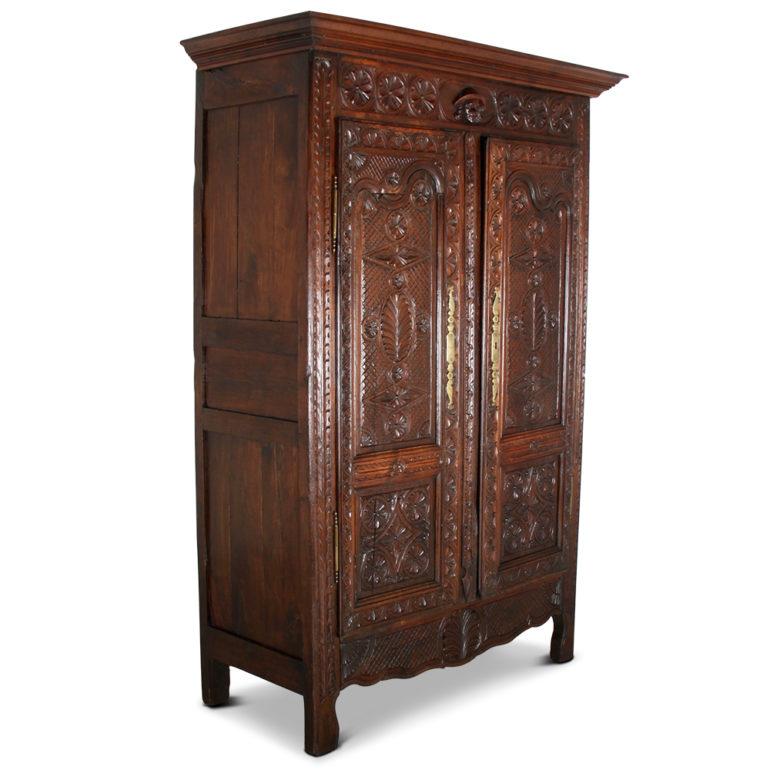 19th Century Carved French Armoire