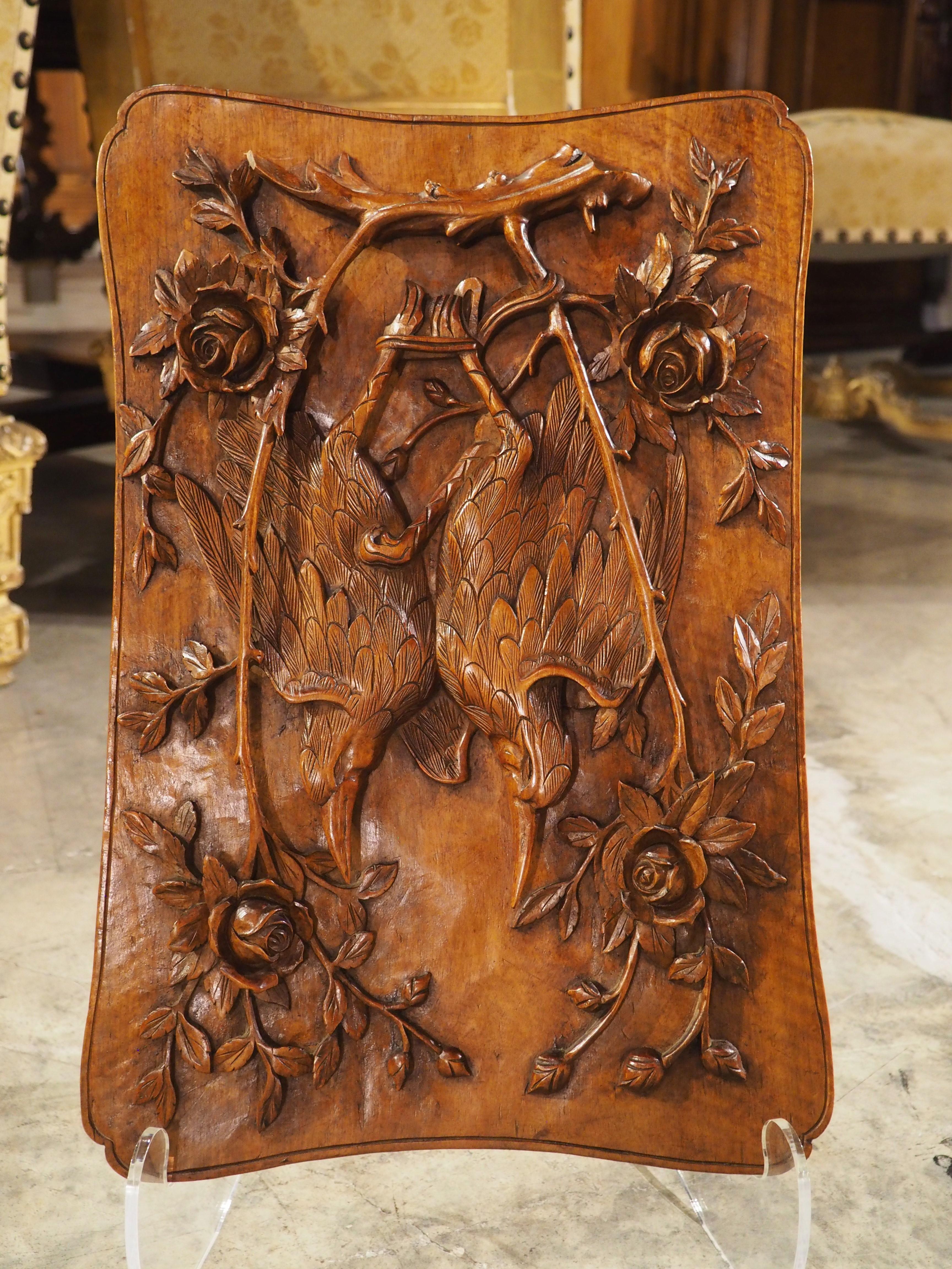 Carved French Art Nouveau Hunt Plaque, Circa 1920 7