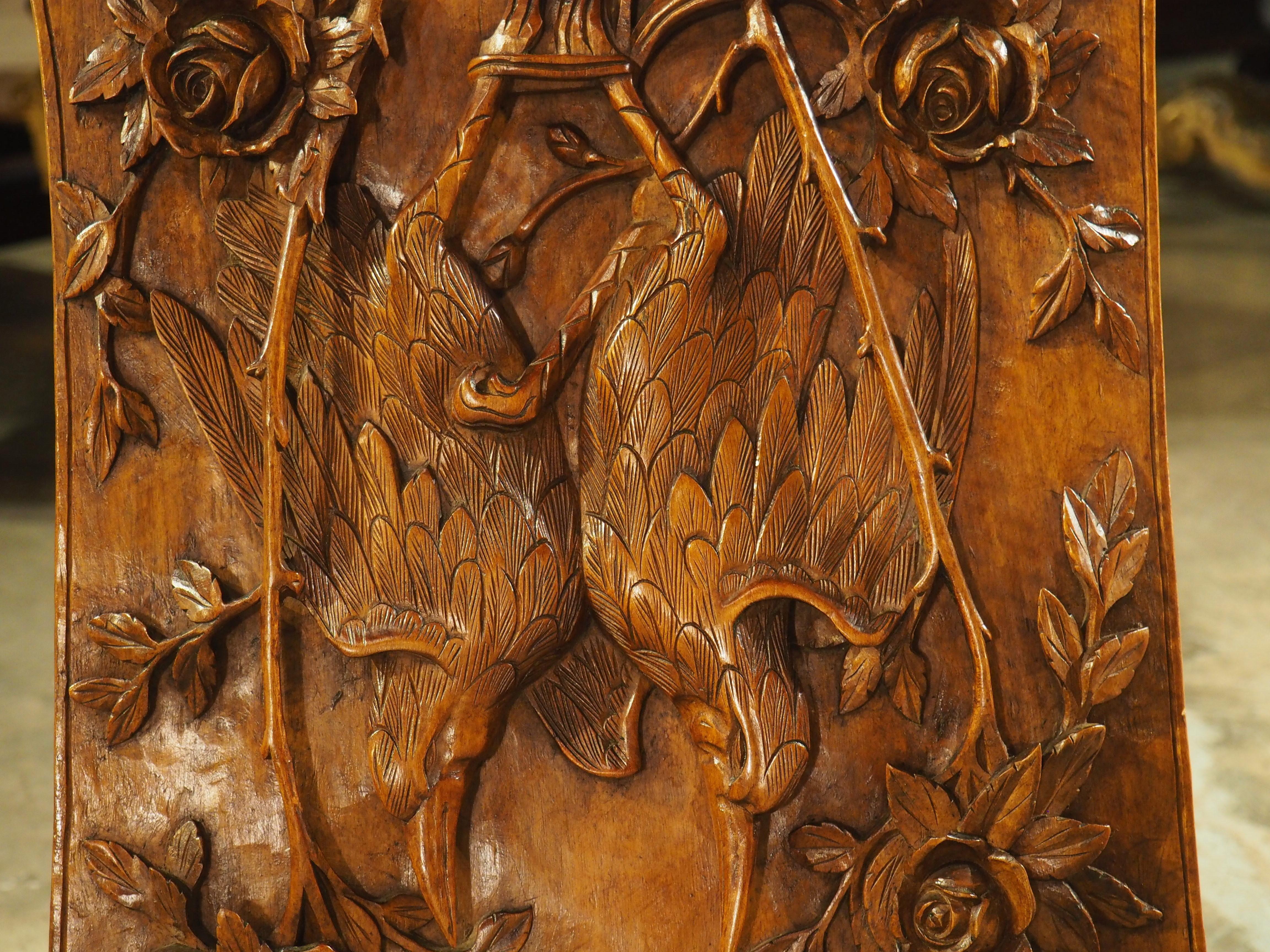 Early 20th Century Carved French Art Nouveau Hunt Plaque, Circa 1920