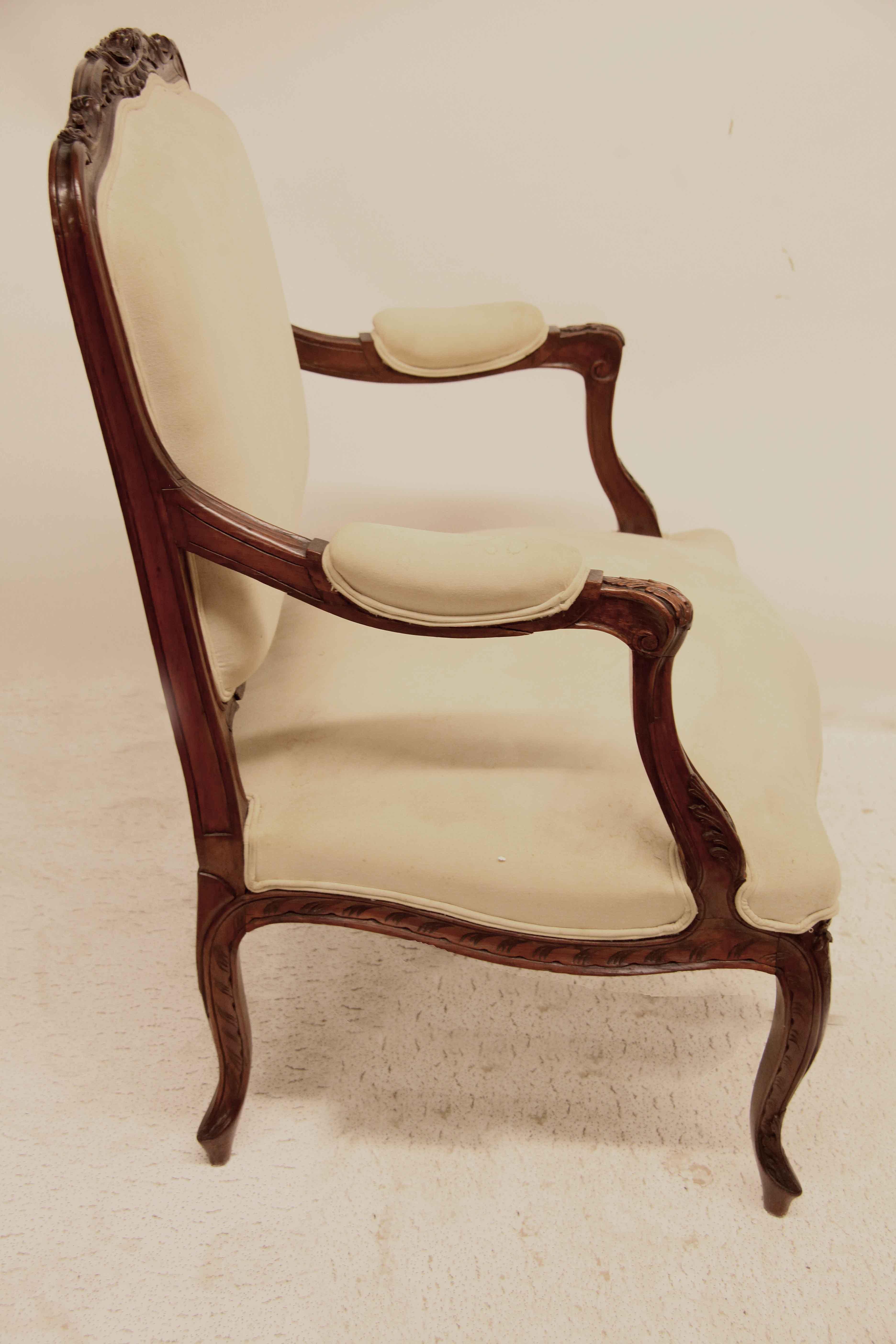 Carved French Bergere Chair For Sale 9