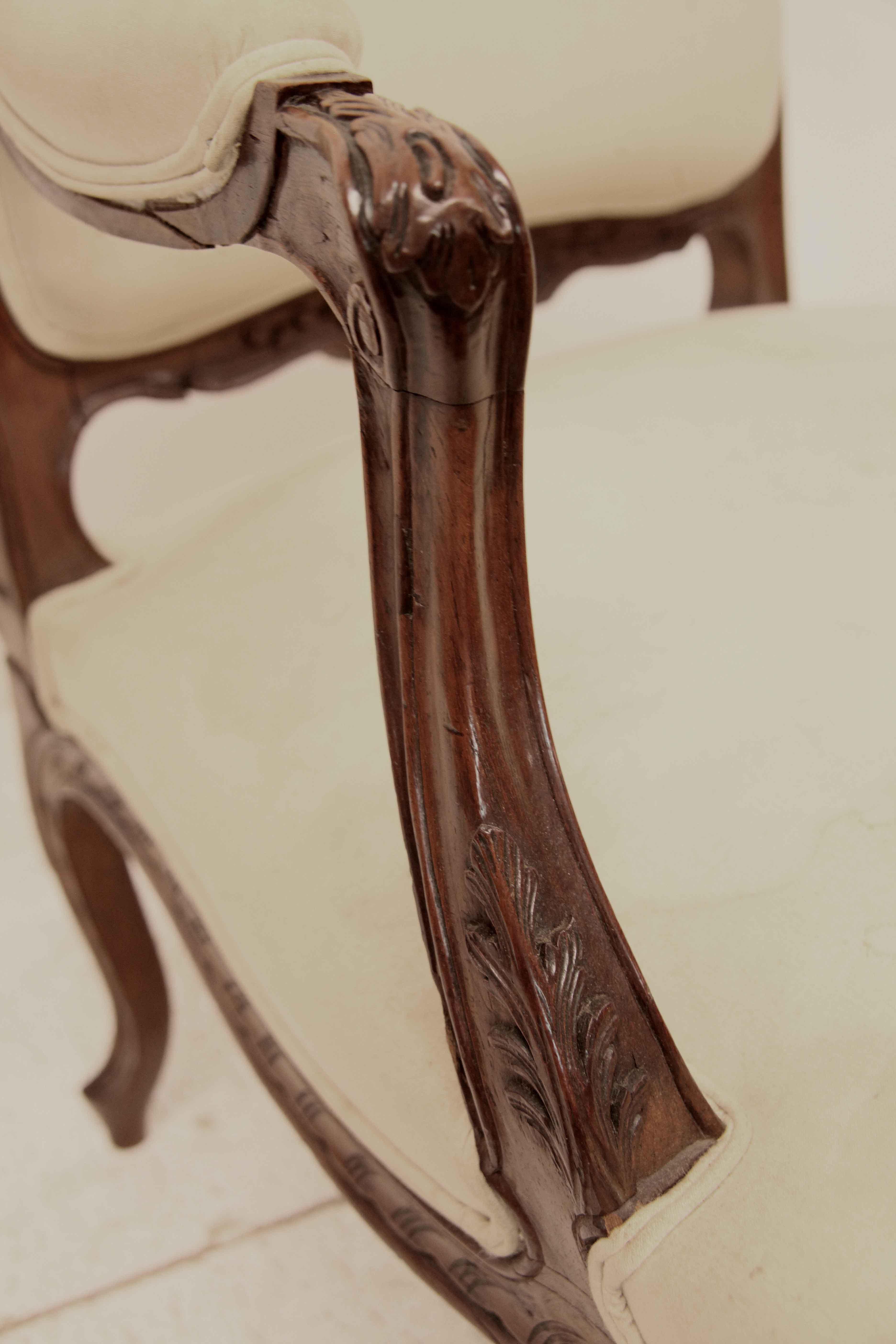 Carved French Bergere Chair For Sale 1