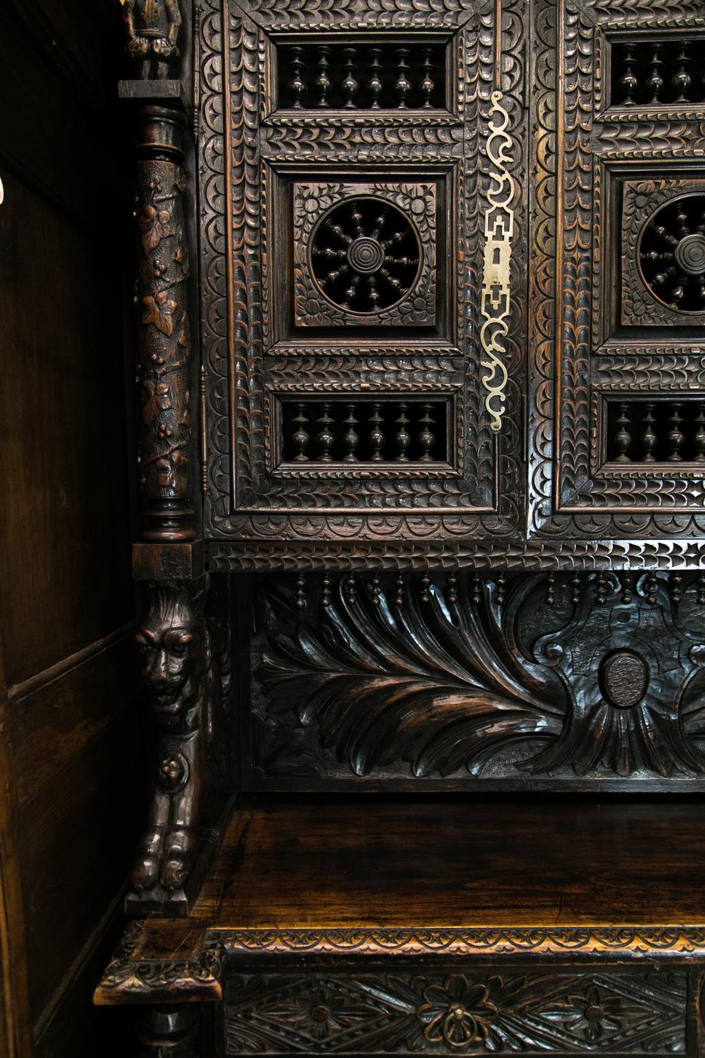 Mid-19th Century Carved French Buffet Deux Corps