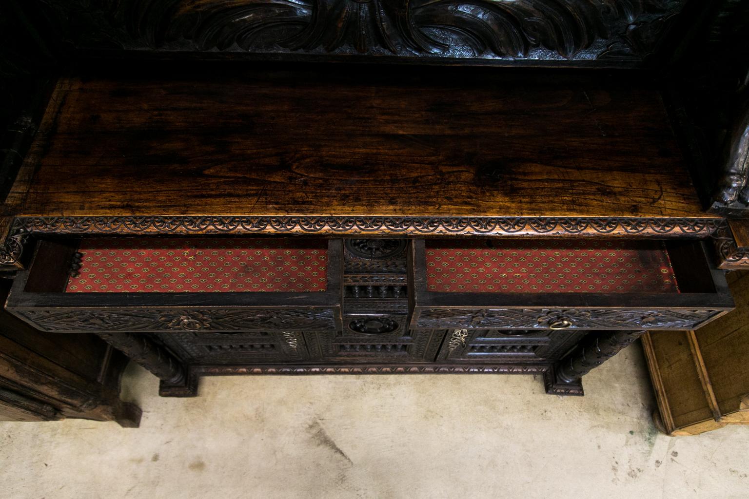 Carved French Buffet Deux Corps For Sale 2
