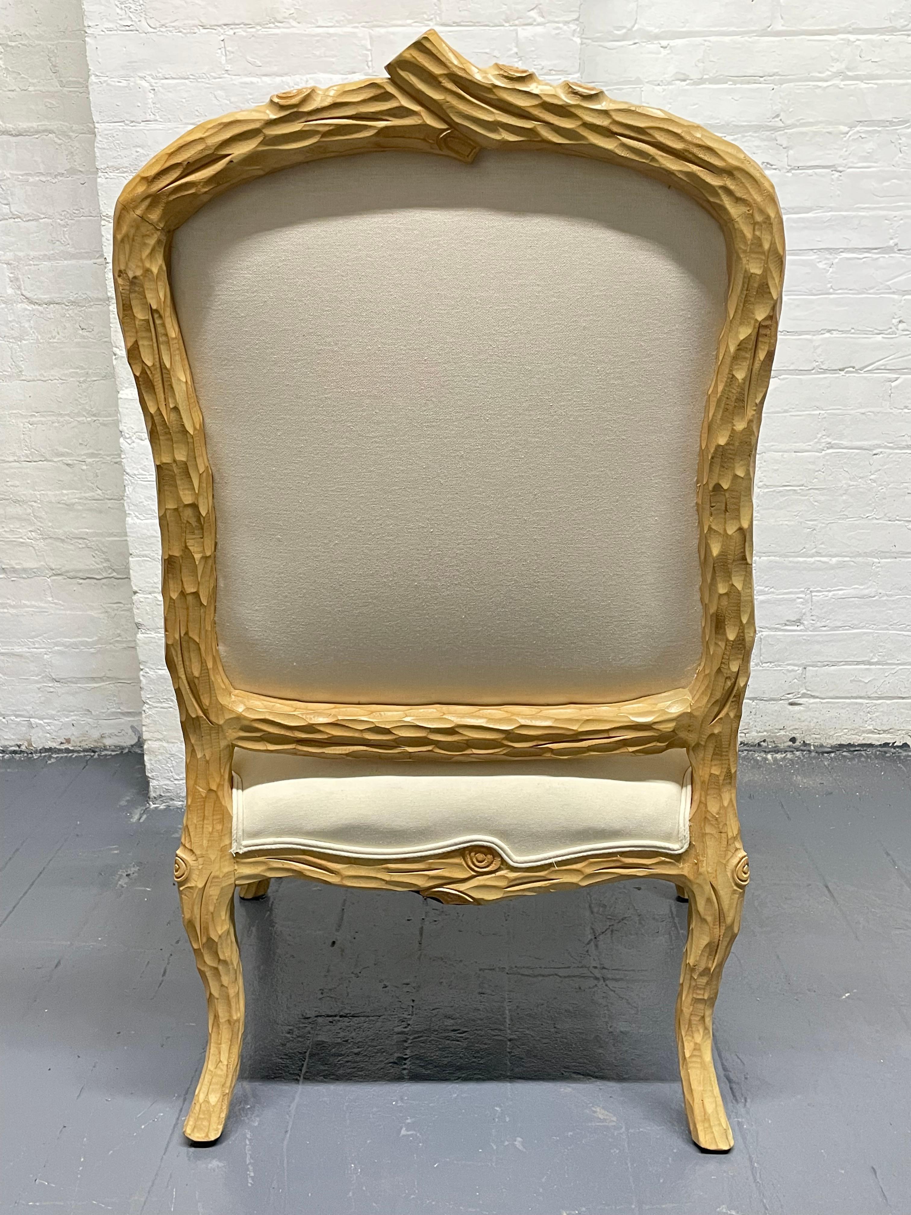 Late 20th Century Carved French Country Armchair For Sale