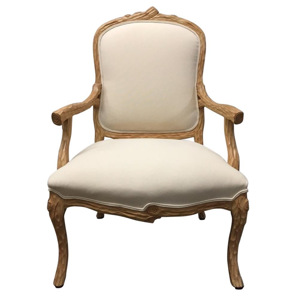 Carved French Country Armchair For Sale at 1stDibs