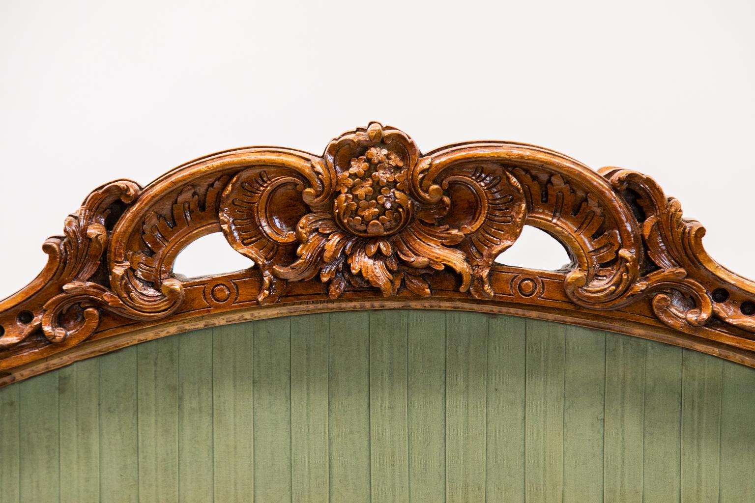 Hand-Carved Carved French Fire Screen