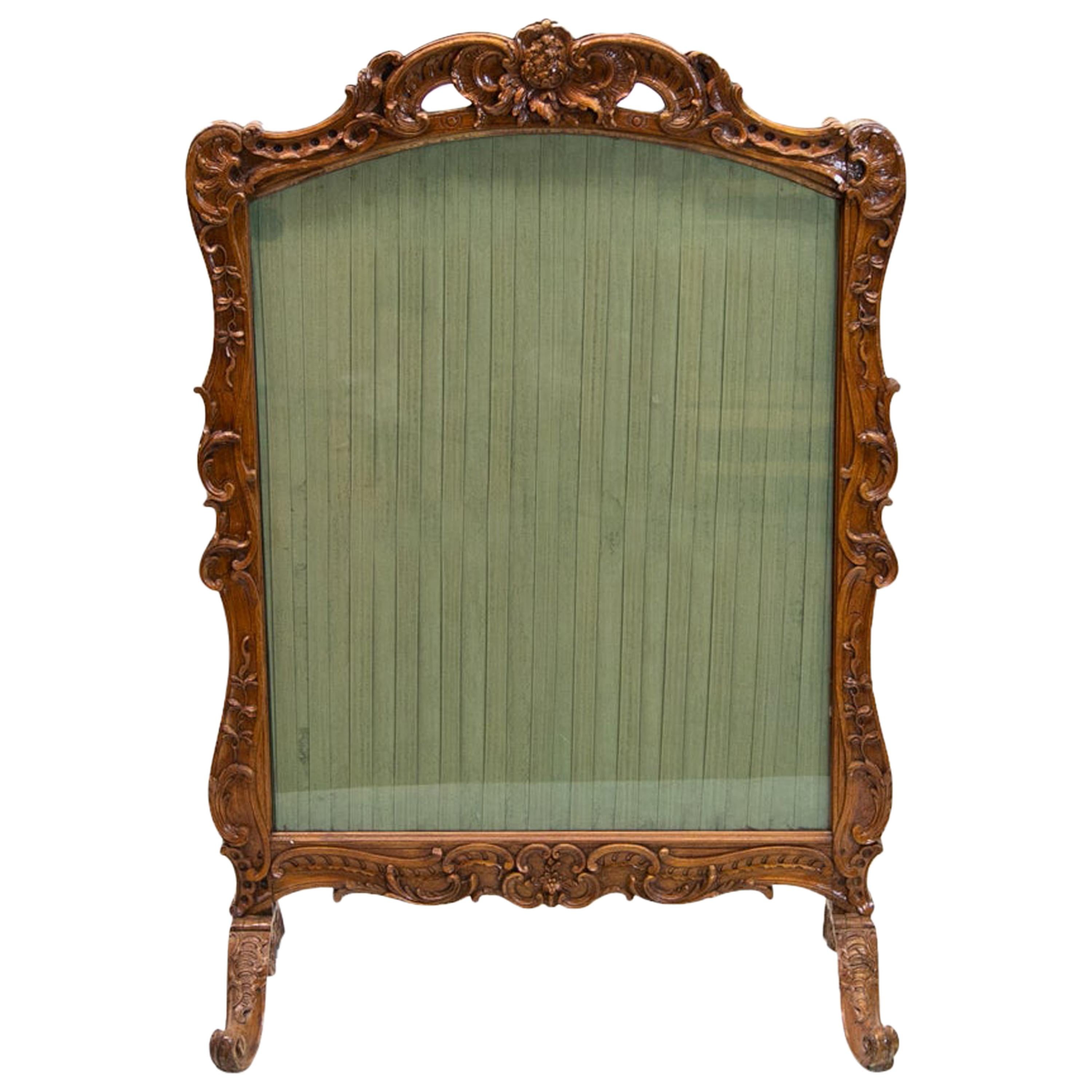 Carved French Fire Screen