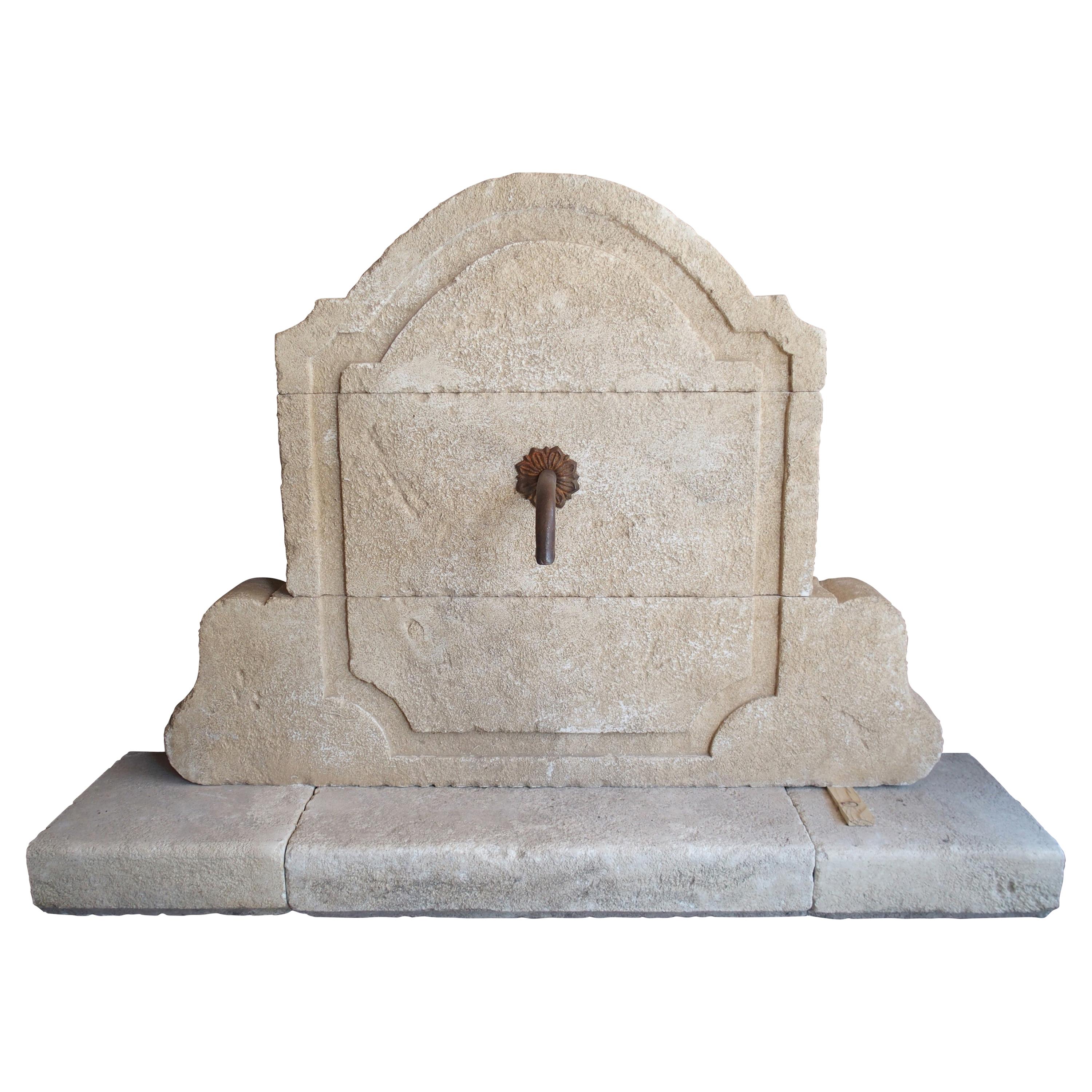 Large Carved Stone Wall Fountain from France at 1stDibs