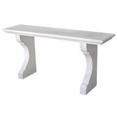 Carved French Limestone Indoor/Outdoor Wall Console Table