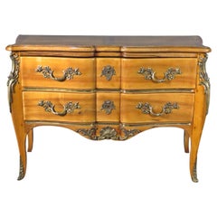 Carved French Louis XV Bronze Mounted Walnut Commode Circa 1890s