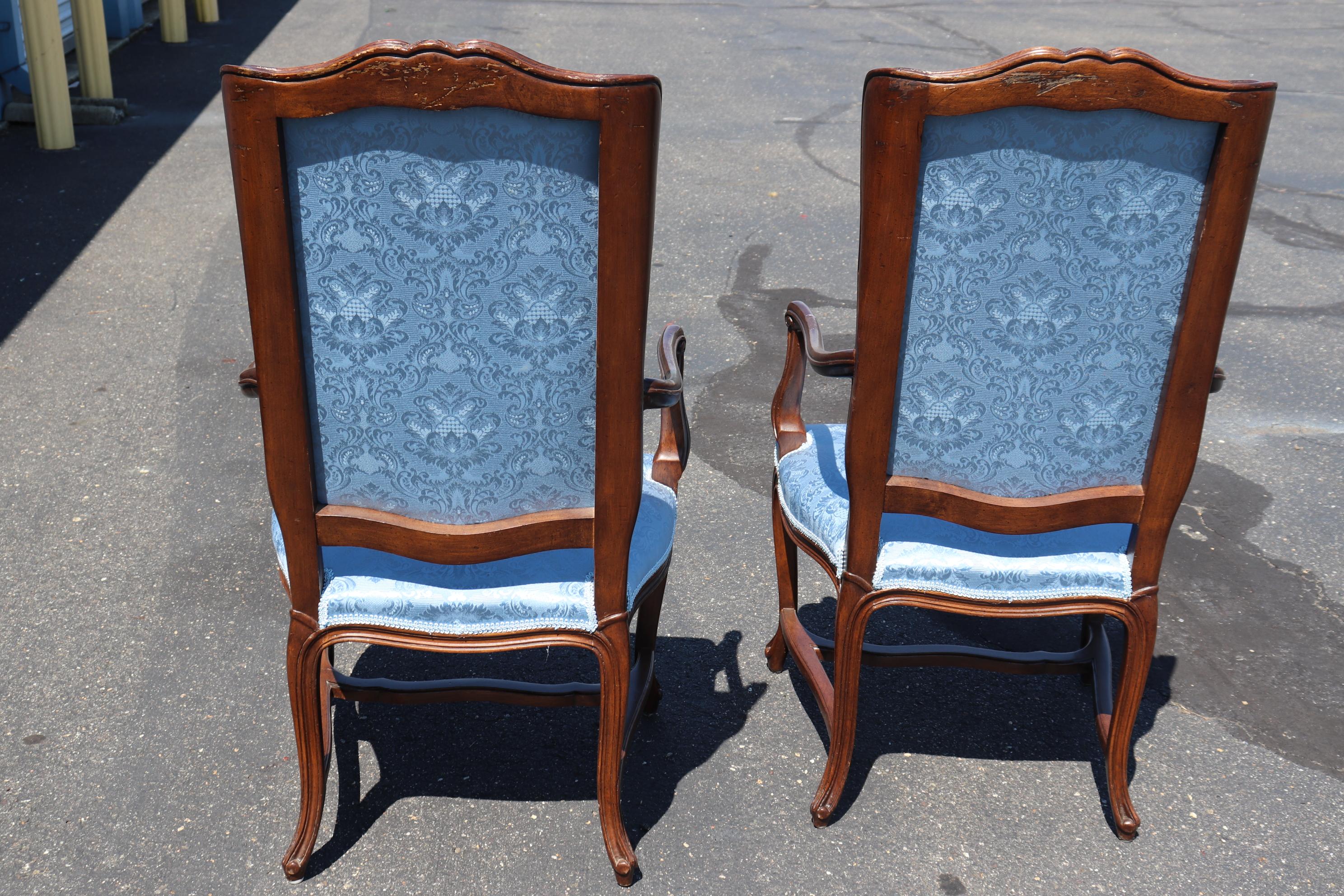 Carved French Louis XV Dining Armchairs Circa 1950s 4