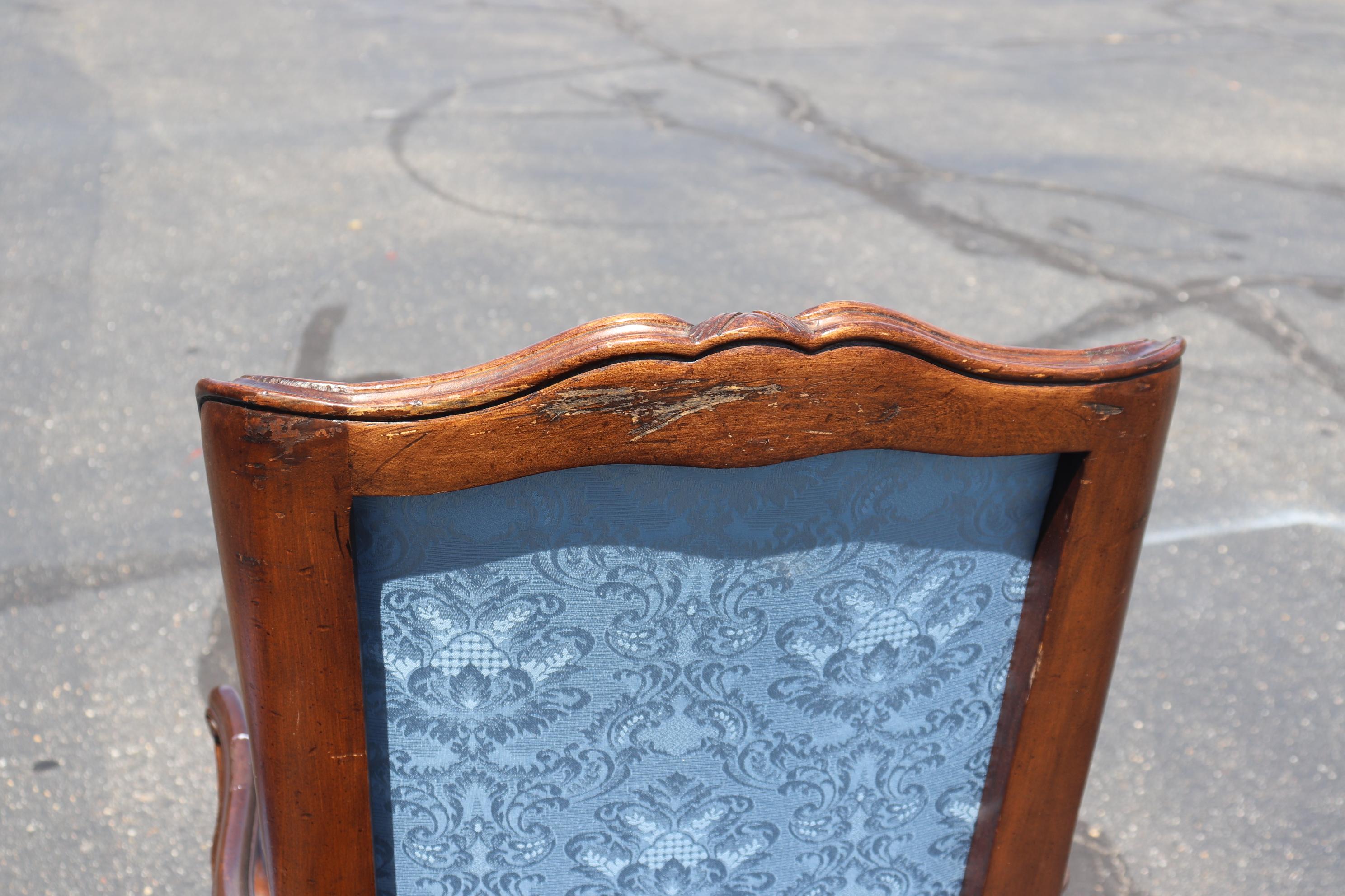 Carved French Louis XV Dining Armchairs Circa 1950s 6