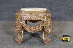 Carved French Louis XV Marble Top Pedestal Low Table Attr. Francois Linke