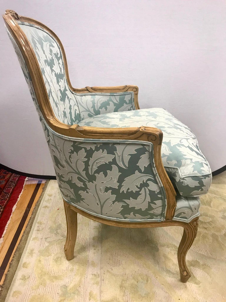 Carved French Louis XV Style Bergere Armchair Century Furniture at 1stDibs