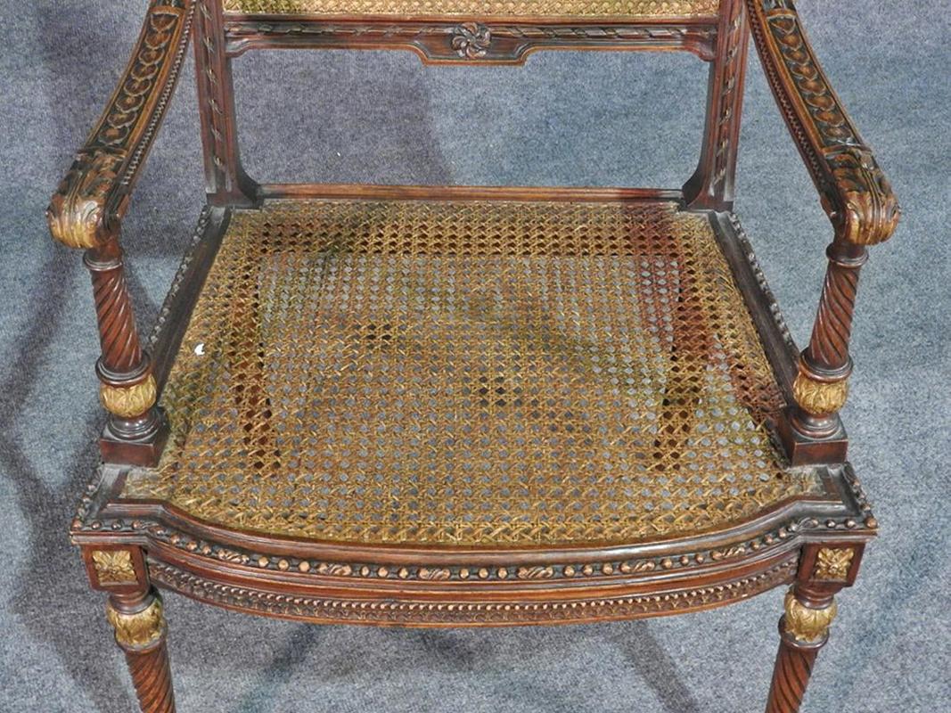 french cane armchair