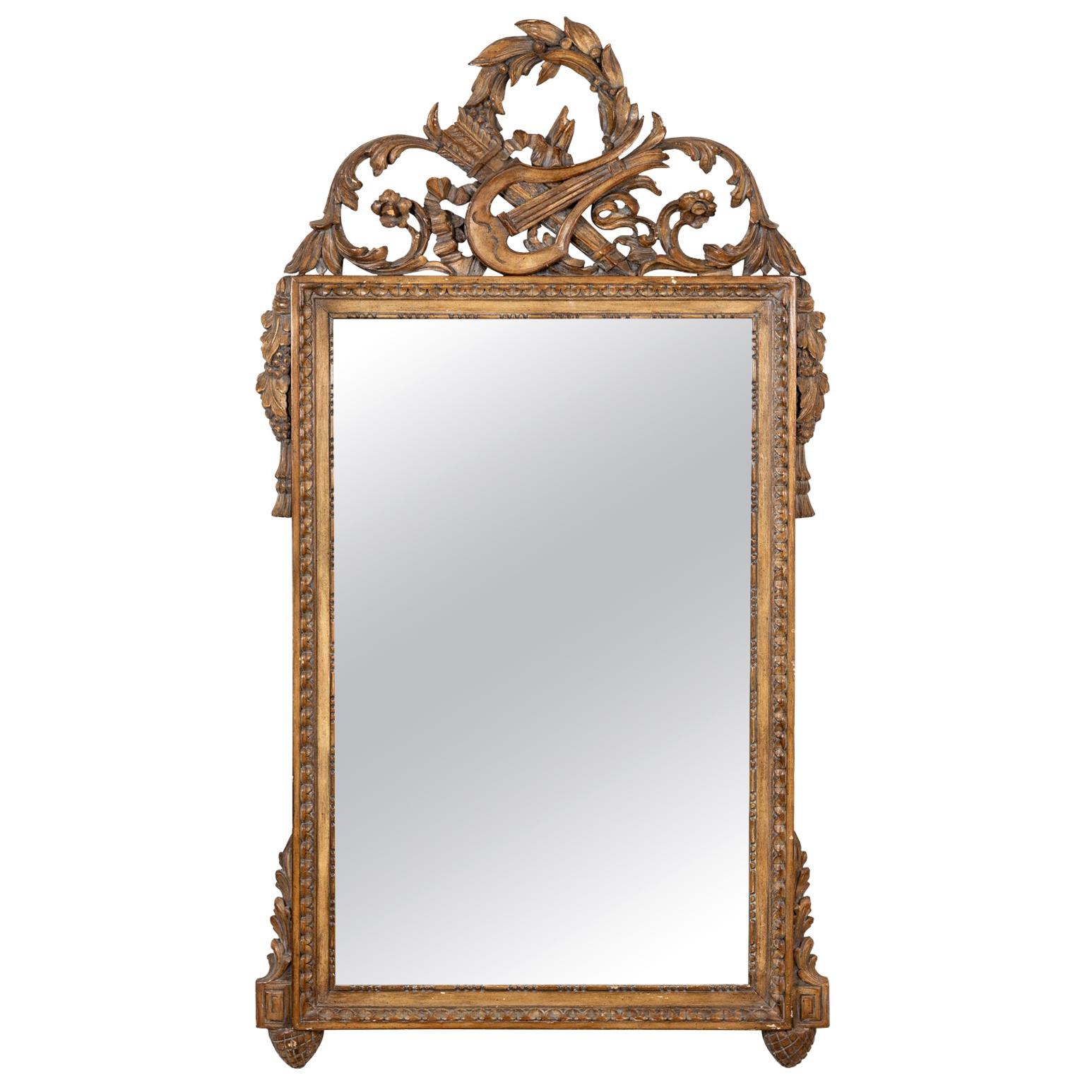 Carved French Mirror For Sale