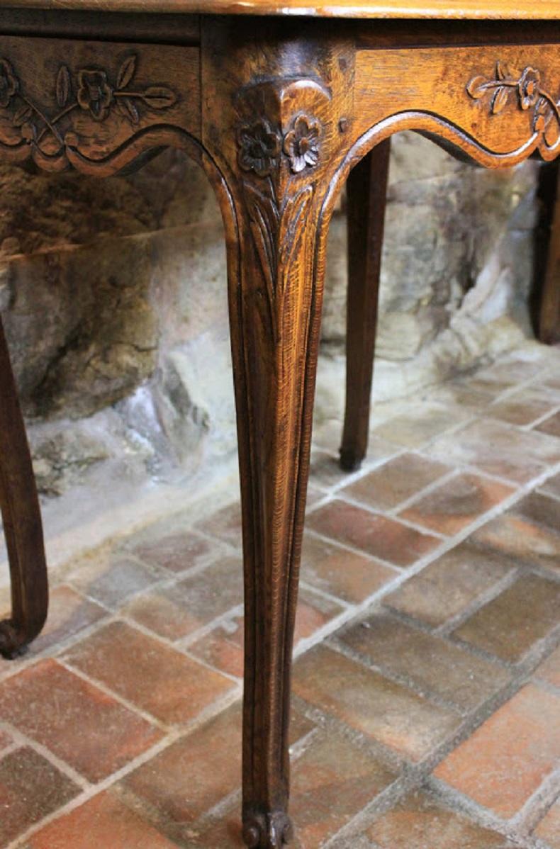Carved French Oak Side Table 5