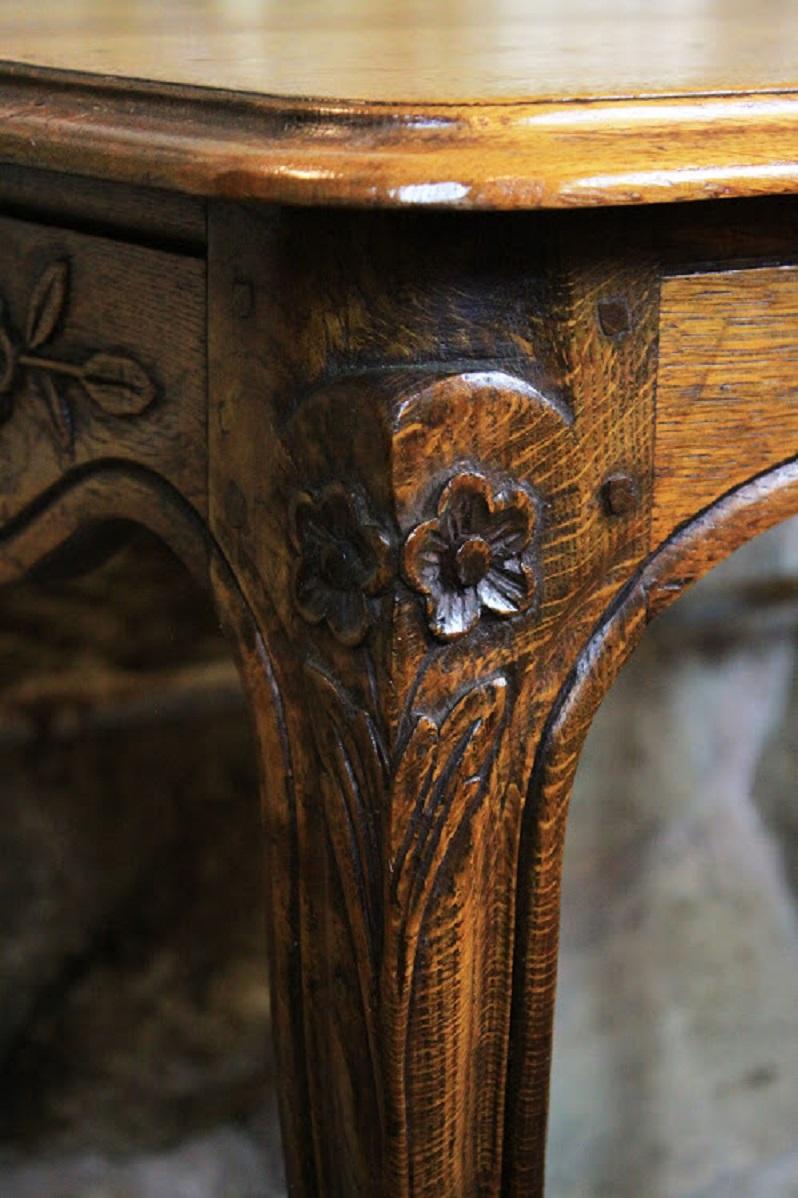 Carved French Oak Side Table 6