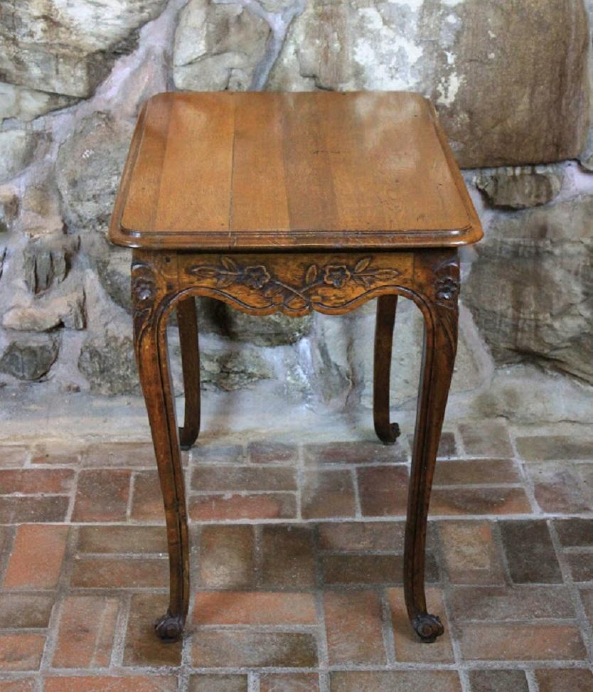 19th Century Carved French Oak Side Table
