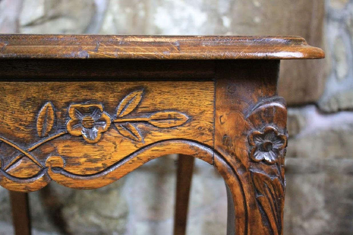 Carved French Oak Side Table 2