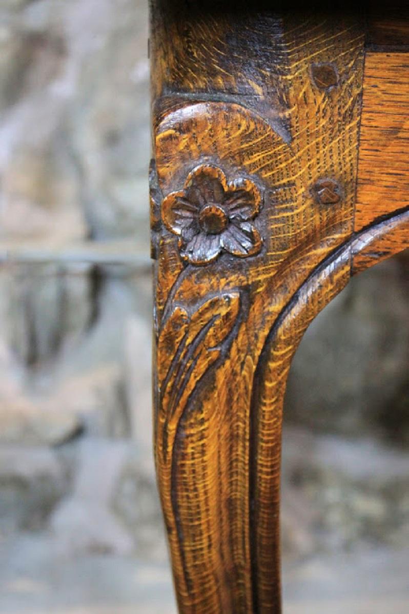 Carved French Oak Side Table 3