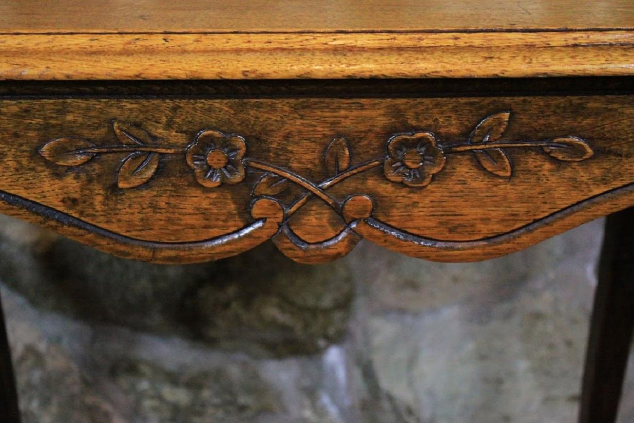 Carved French Oak Side Table 4
