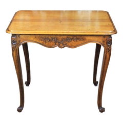 Carved French Oak Side Table