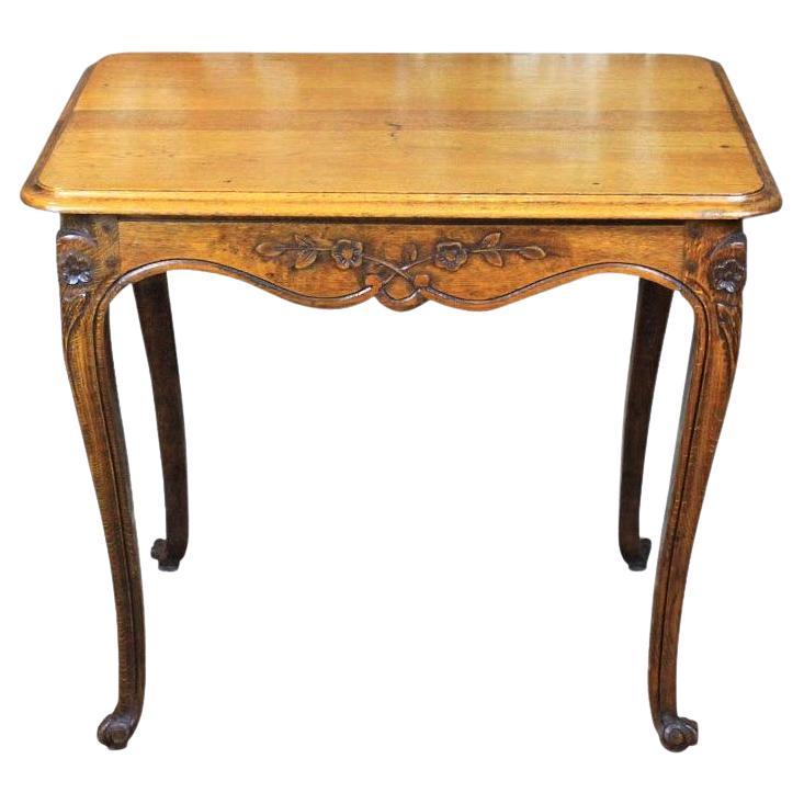 Carved French Oak Side Table