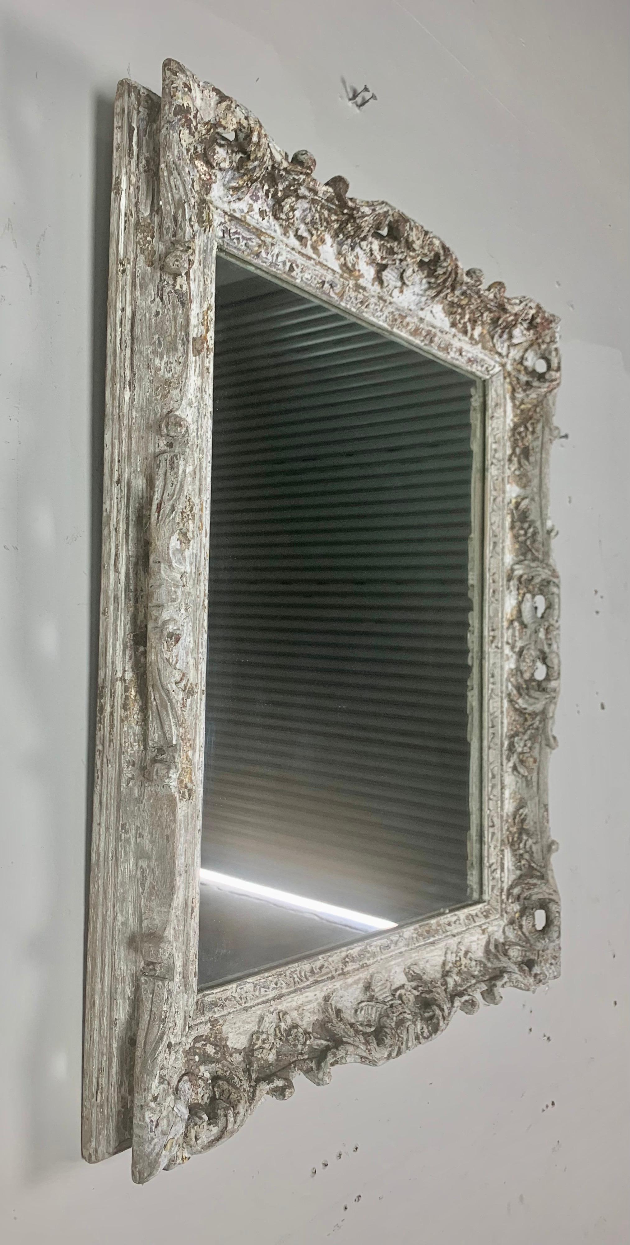 Carved French Painted Louis XV Style Mirror, C. 1900's 6