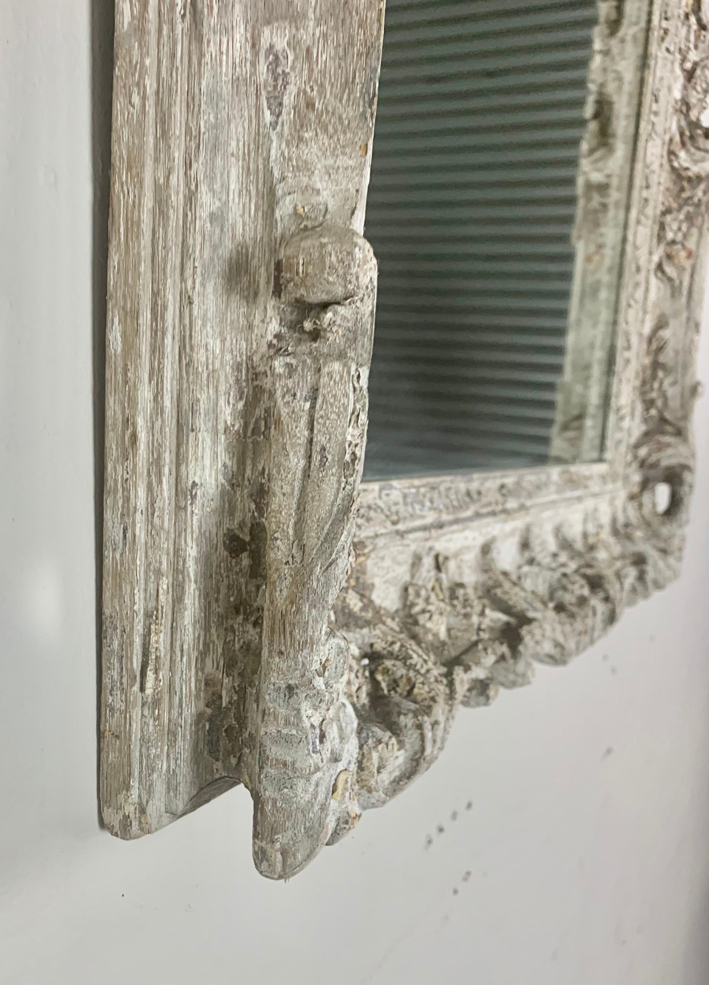 Carved French Painted Louis XV Style Mirror, C. 1900's 7