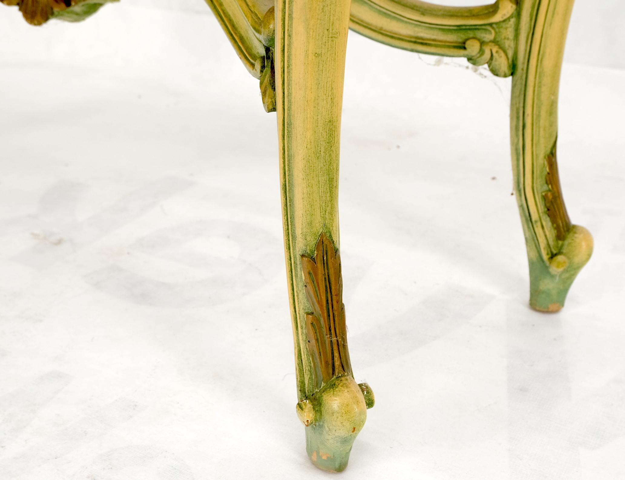 Carved French Regency Paint Decorated Console Table w/ Rouge Pink Marble Top For Sale 2