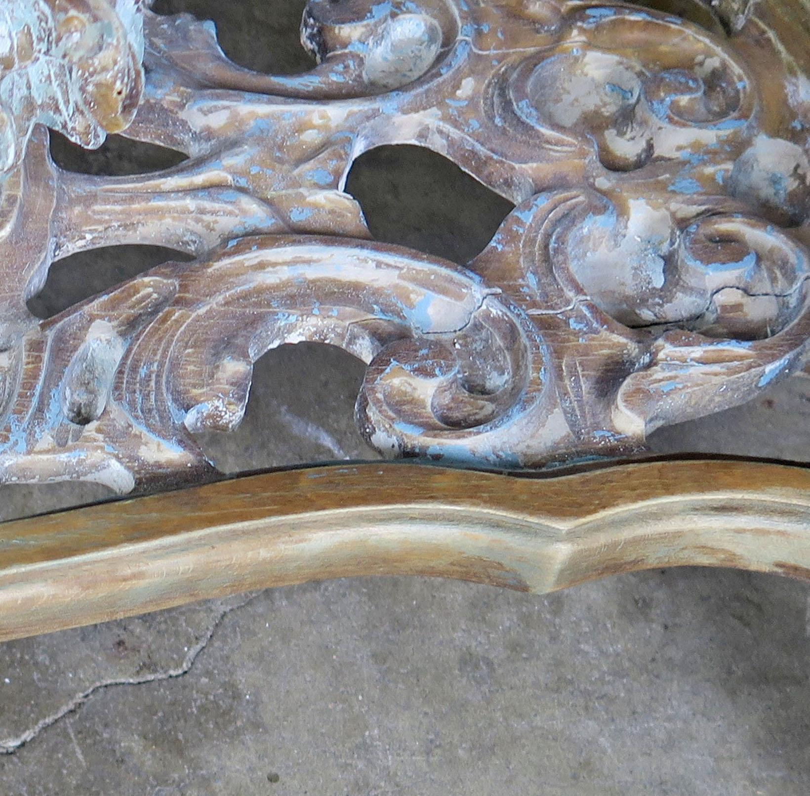 Carved French Rococo Style Tea Table with Silvered Mirror Top, circa 1930s 2