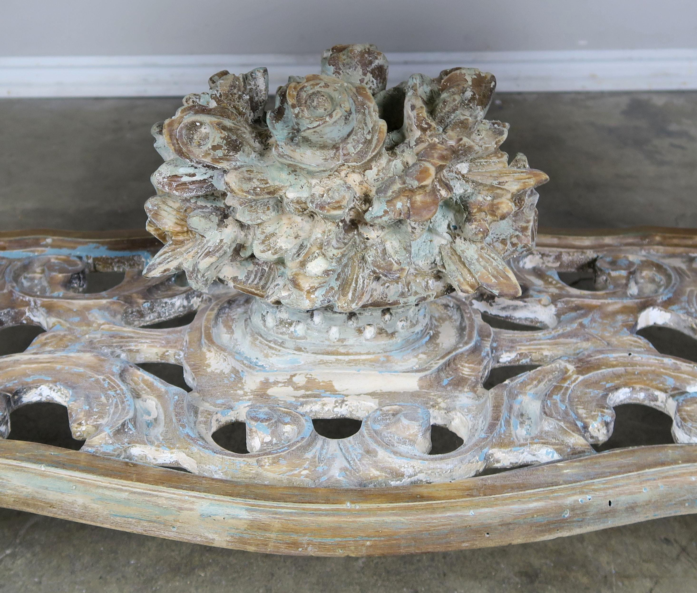 Carved French Rococo Style Tea Table with Silvered Mirror Top, circa 1930s 3