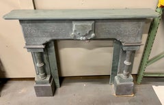 Carved French Slate Mantel Fireplace Chimneypiece Mantle, 19th Century
