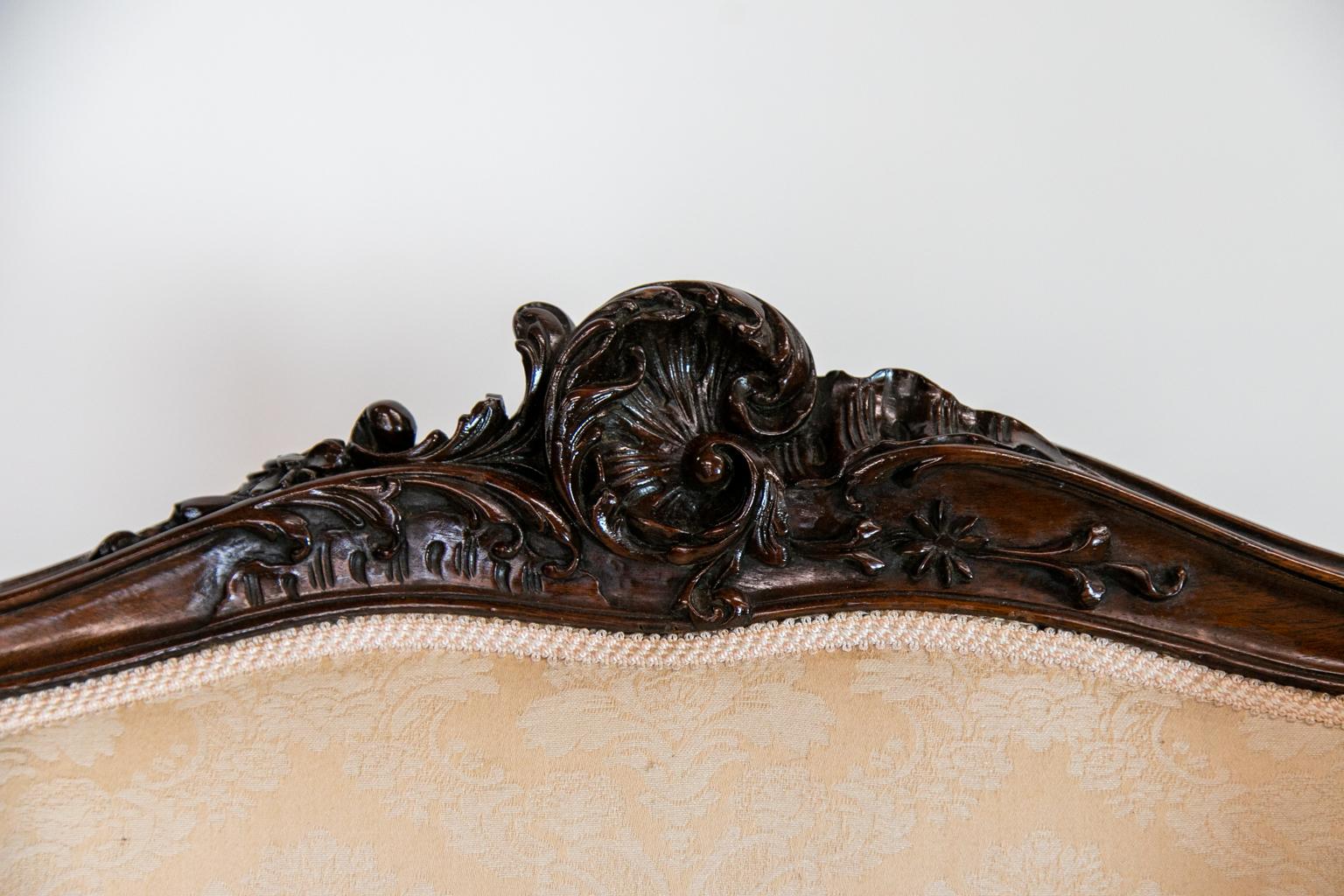 Carved French Slipper Armchair For Sale 6