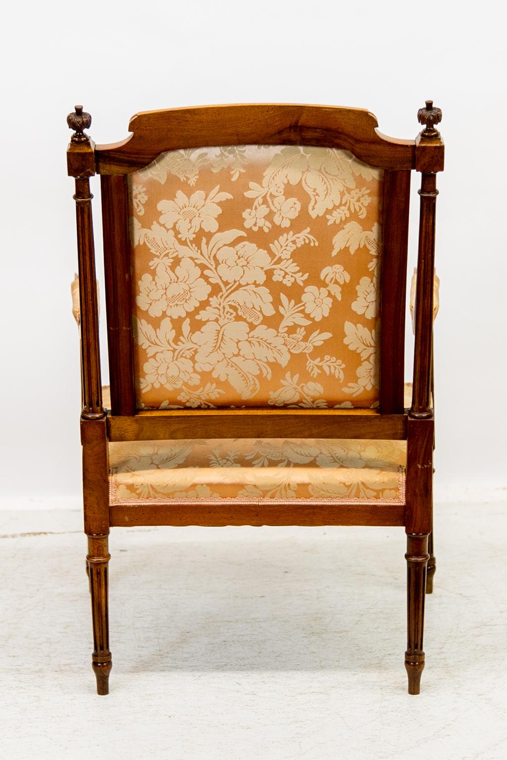 Carved French Walnut Armchair For Sale 4