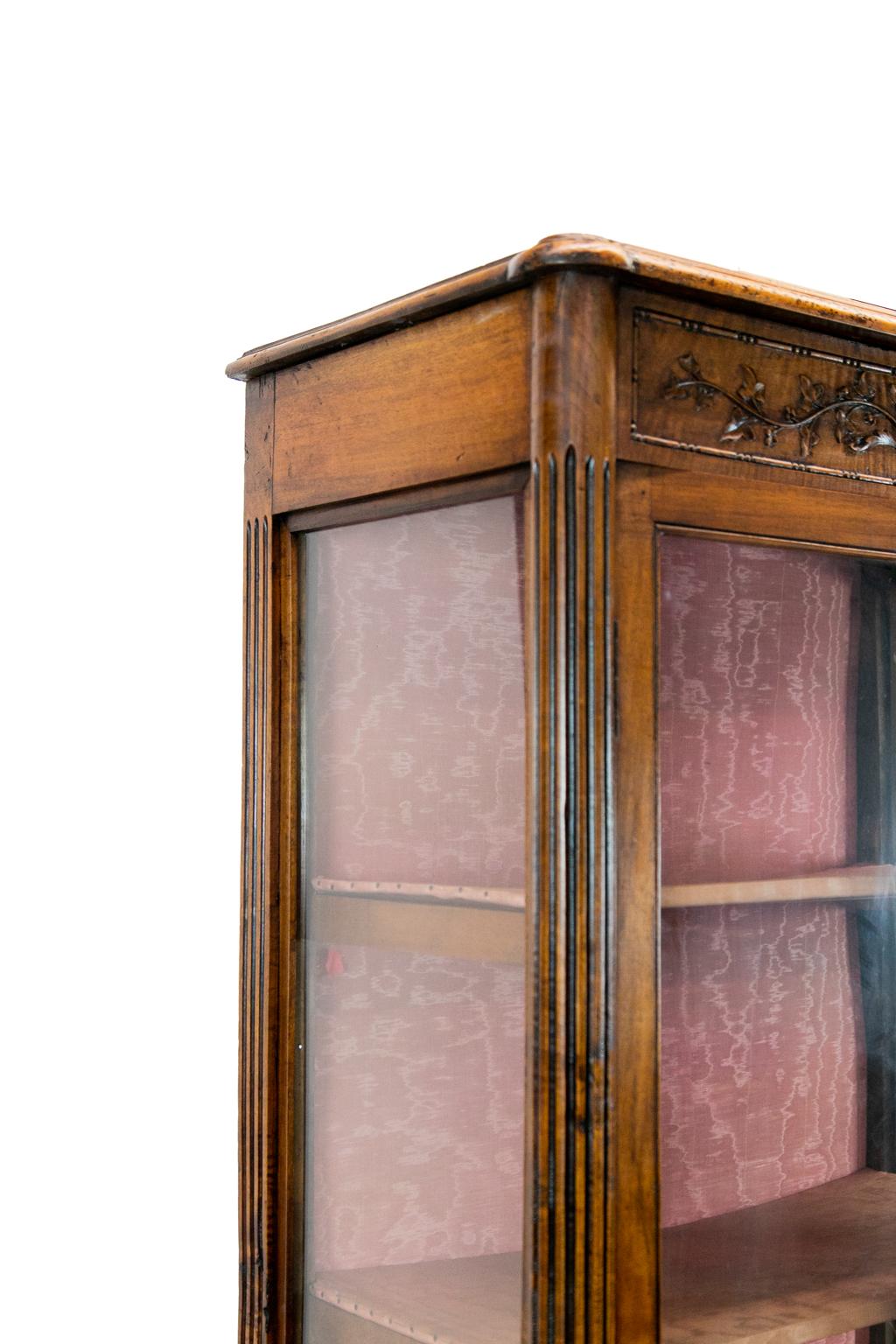 Carved French Walnut Display Cabinet 4