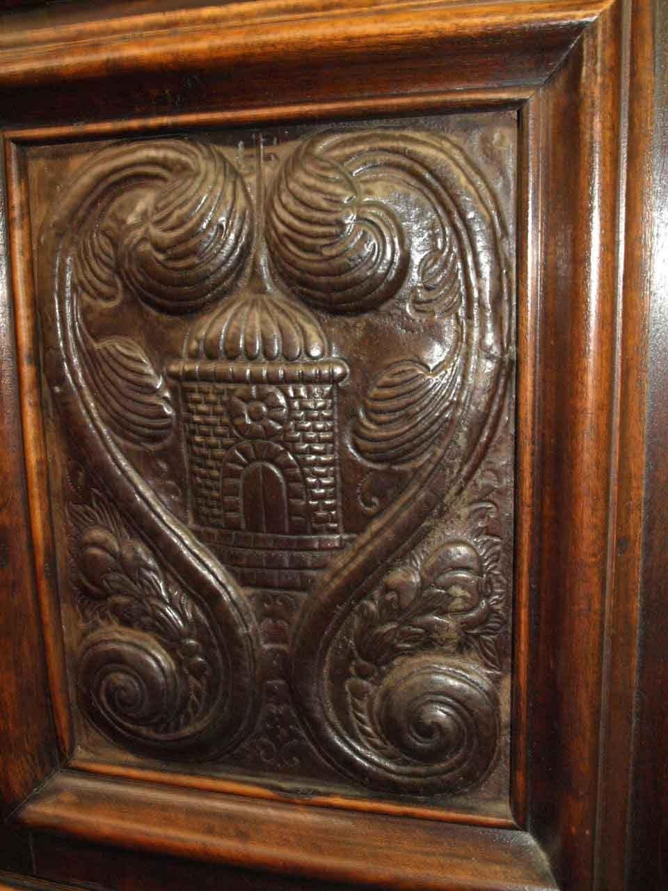 Carved French Walnut Punched Tin Cabinet 5
