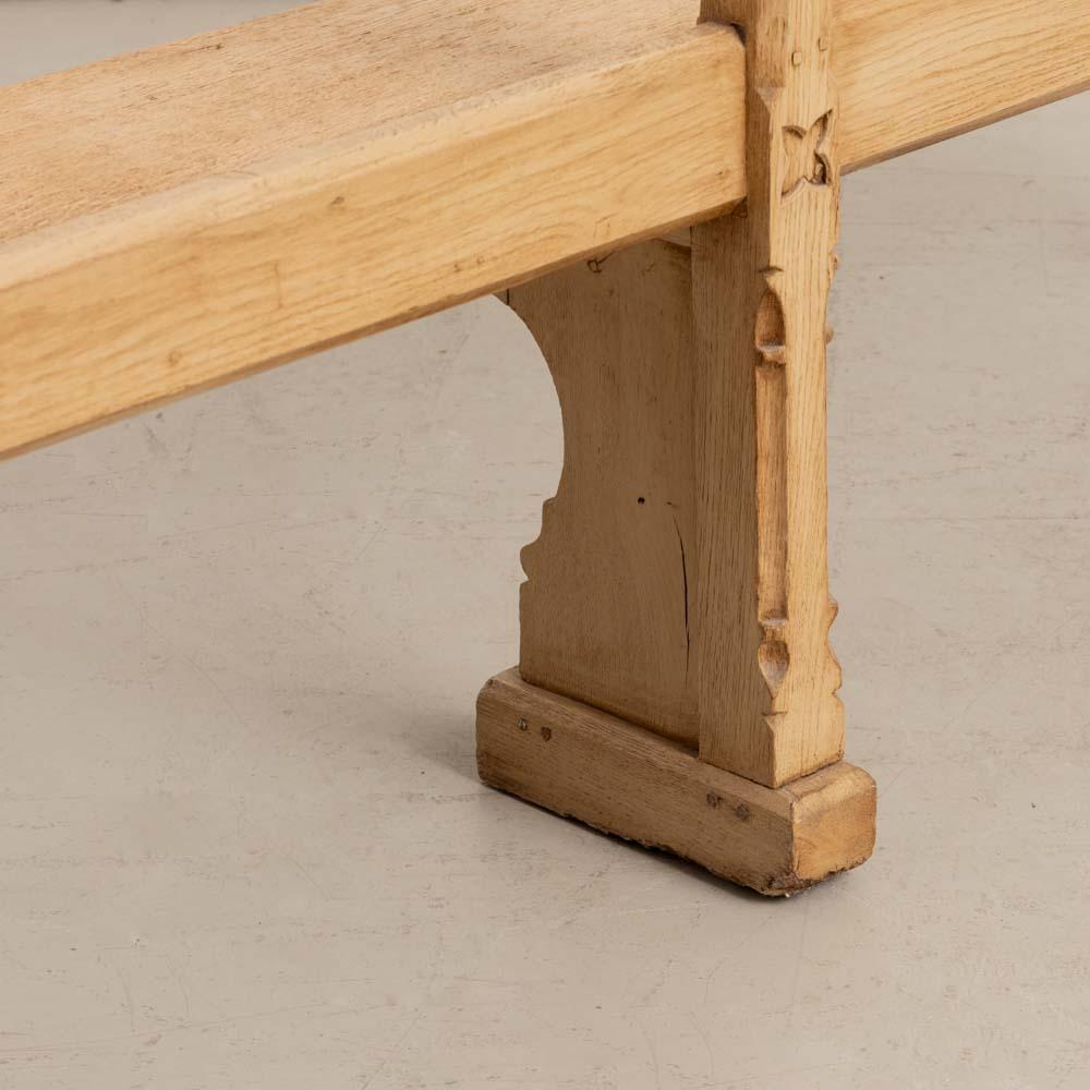 Carved French Wood Bench with Back For Sale 8