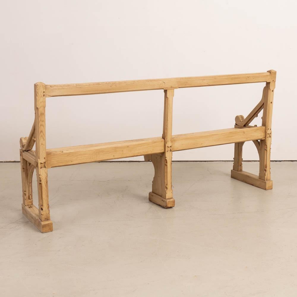 Carved French Wood Bench with Back For Sale 3