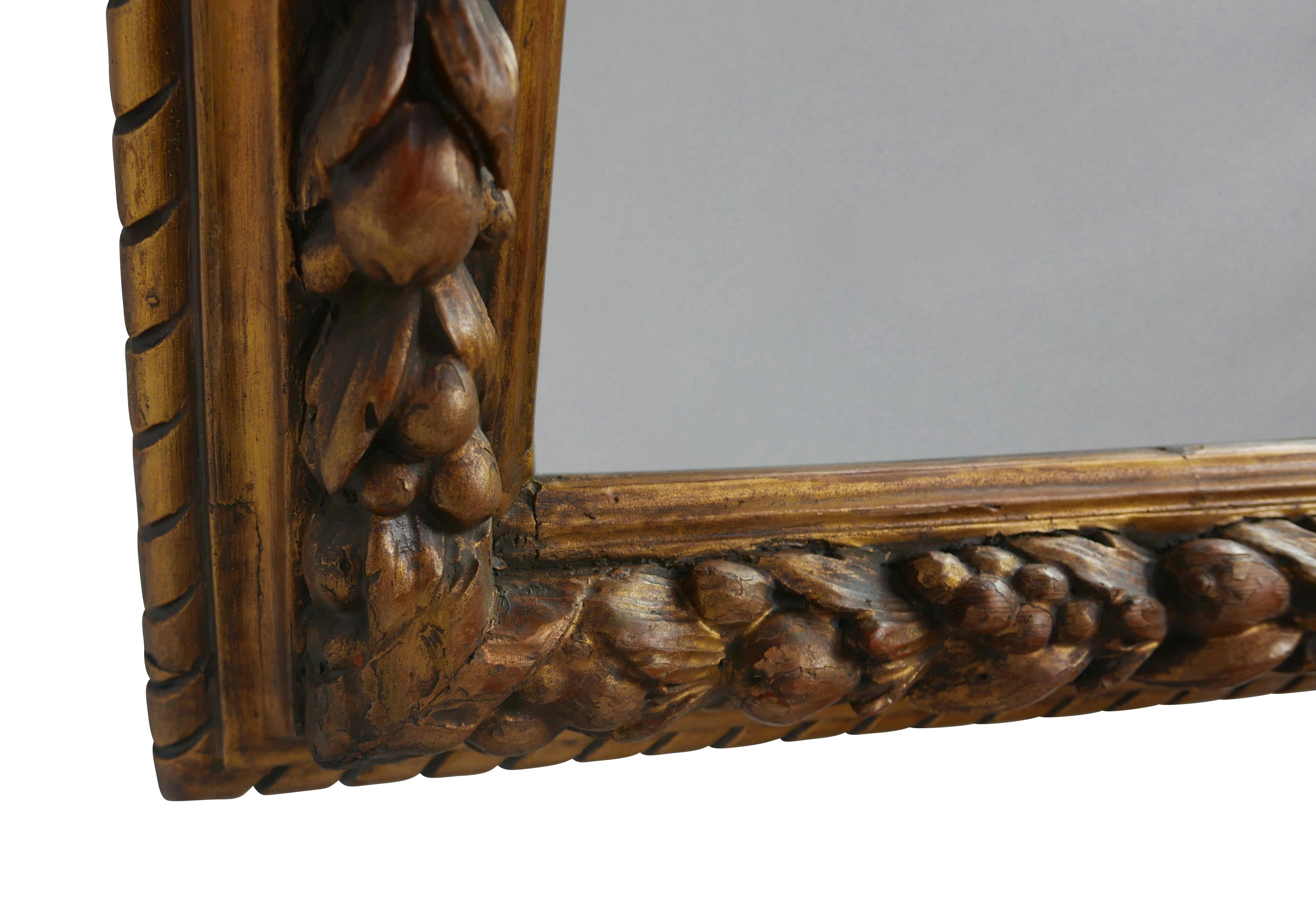 Carved Fruit and Gilt Framed Mirror, Italian, 19th Century In Good Condition For Sale In San Francisco, CA