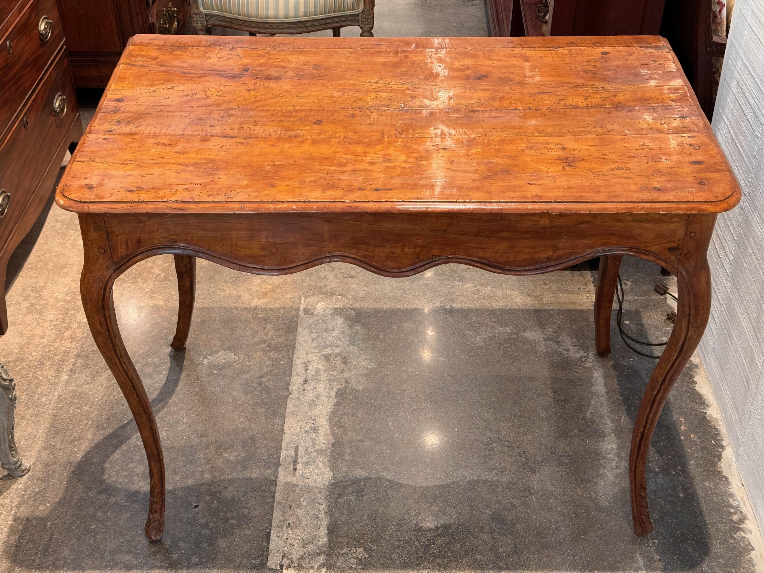 French Carved Fruitwood 18th Century Table For Sale