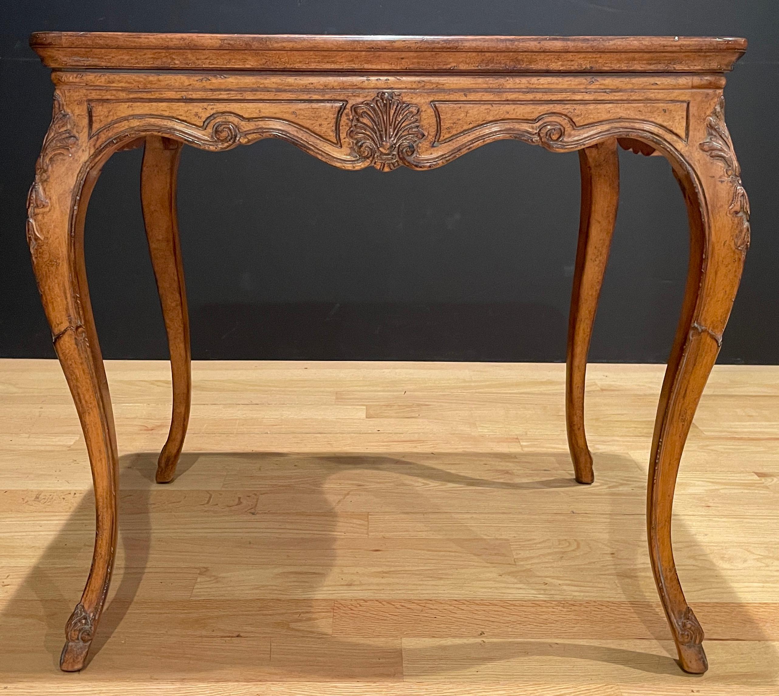 French Carved Fruitwood Louis XV Side Table For Sale